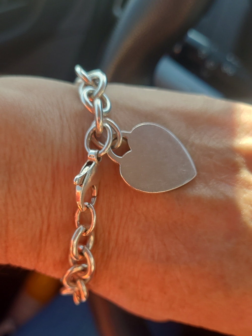 Tiffany & Co. Vintage Sterling Silver Heart Charm Bracelet - Heavy
